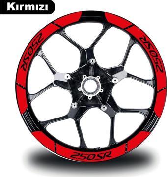 Kırmızı CF MOTO 250 SR Geniş Jant Sticker Etiket Modeli