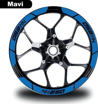 Mavi CF MOTO 250 NK Geniş Jant Sticker Etiket Modeli