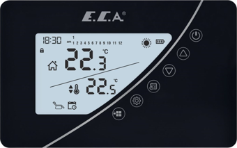 E.C.A. Poly Touch 400B Programlanabilir Kablosuz Oda Termostatı Siyah