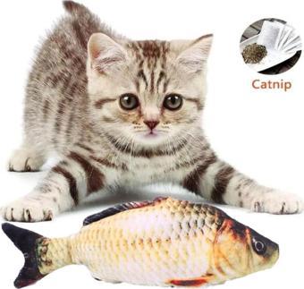 Tineke Peluş Kedi Oyuncağı Balık Kedi Nanesi Otlu Çıngıraklı 1 Adet Sazan