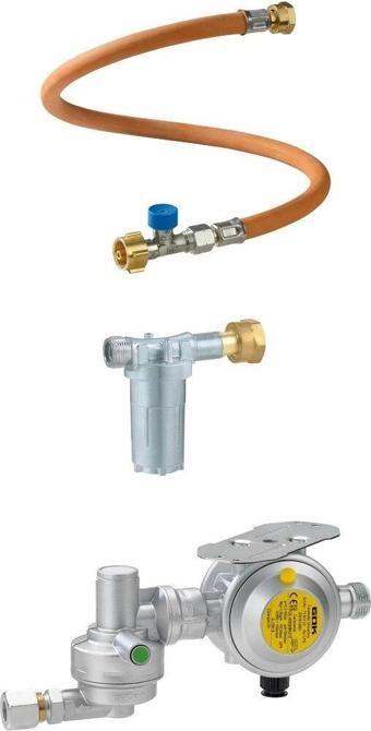 GOK DriveOne 30mbar Dikey Dedantör + Filtre + Hortum Gaz Regülatör Seti
