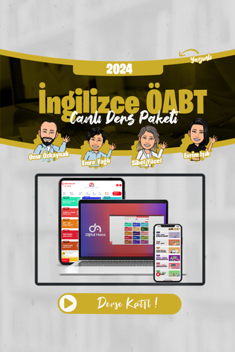 Dijital Hoca Akademi 2024 İngilizce ÖABT Canlı Ders Paketi (Kaynaklı) - Dijital Hoca Akademi