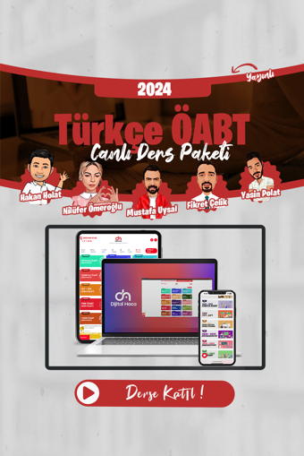 Dijital Hoca Akademi 2024 Türkçe ÖABT Canlı Ders Paketi (Kaynaklı) - Dijital Hoca Akademi