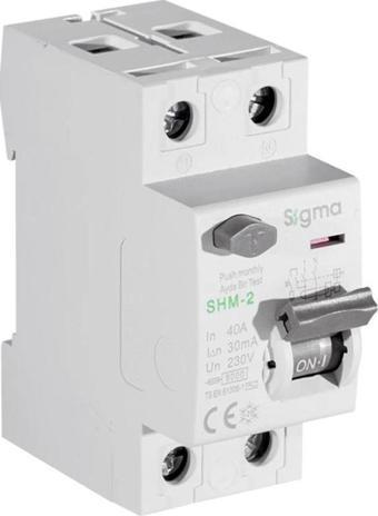 SİGMA 2x40A 30mA 6kA AC Tip Monofaze Kaçak Akım Koruma Rolesi