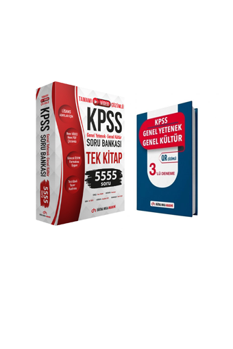 Dijital Hoca Akademi KPSS 5555 Soru Bankası+ QR Çözümlü 3'lü Deneme İkili Set - Dijital Hoca Akademi