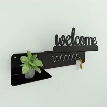 Welcome Raflı Metal Duvar Anahtarlığı, Welcome Anahtar Askısı,anahtar Askısı