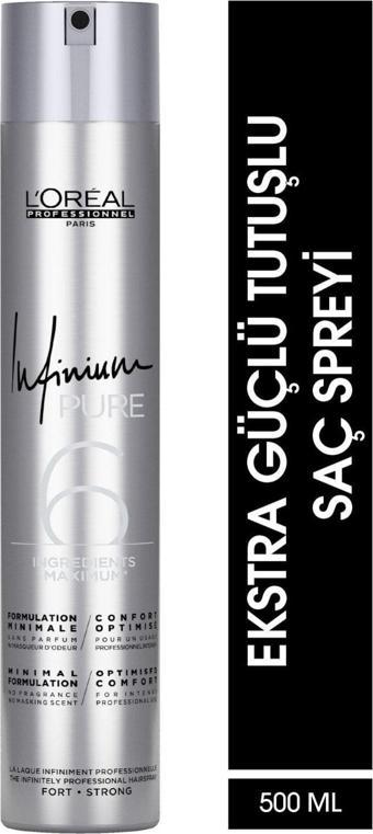 L'Oréal Paris Infinium Pure Ekstra Güçlü Tutuşlu Saç Spreyi 500  Ml