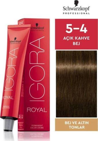 Schwarzkopf Igora Royal Altın Tonlar 5-4 Açık Kahve Bej Saç Boyası 60Ml