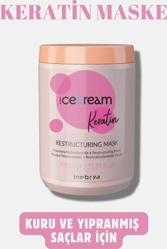 Inebrya Ice Cream Keratin Restructuring Mask Keratin Bazlı Yenileyici Maske1000 Ml