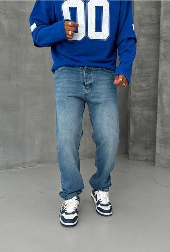 Oraystore Taşlama Mavi Baggy Pantolon