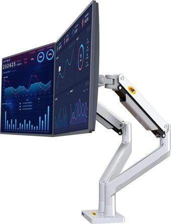 Ergoflex Nb North Bayou Nb G32 Gümüş 22"-32 " Çift Kol 2-15Kg Amortisörlü Vesa Profosyonel Monitör Standı