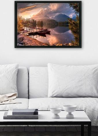 Tablo Center Siyah L Çerçeve Kanvas Tablo 105x145 cm