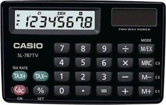 Casio Sl-787Tv-Bk Cep Tipi 8 Hane Hesap Makinesi