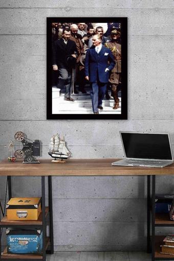 Tablo Center Siyah Çerçeveli Atatürk Tablosu 65 cm x 90 cm