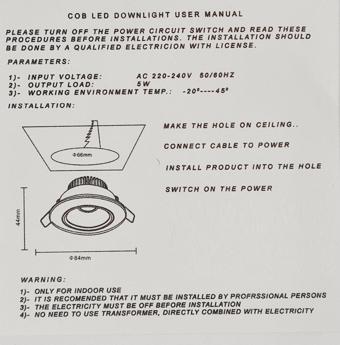 5 WATT LED SPOT TRAFOLU BEYAZ KASA BEYAZ IŞIK (YCE-N5) ( 2ADET )