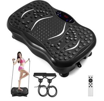 Valkyrie M570 Titreşimli Masaj ve Spor Aleti Vibrating Plate - 2x Direnç Lastiği - Bluetooth USB Bağlantı Speaker - Kuma