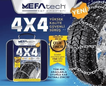 Mefatech 185/75R14 C Grup: 160 Merdiven Tipi Mahmuzlu Serme Hafif Ticari Kar Zinciri (Paket İçeriği 2 adettir)