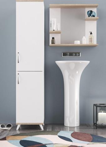 Aeka Ae-2023 Yağmur Aynalı Banyo Dolabı Takımı