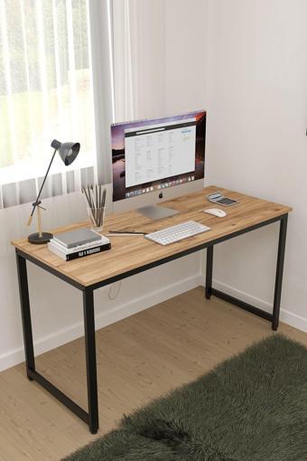 Aeka Ae-4600 Çalışma Masası 140'Lık Atlantik Çam Suntalı Ve Metalli Bilgisayar Masası Ofis Masası