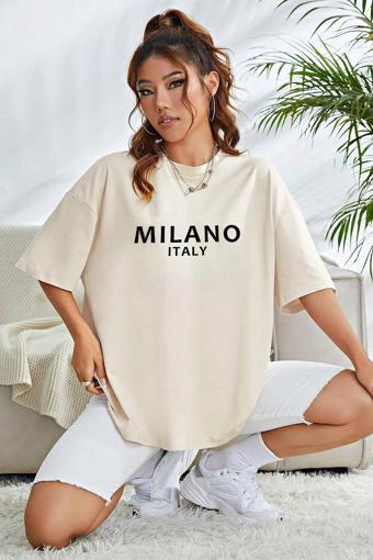 Unisex Milano Baskılı Oversize T-shirt