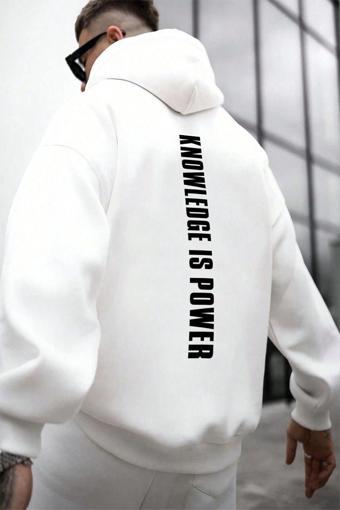 Knowledge is Power Baskılı Oversize Sweatshirt