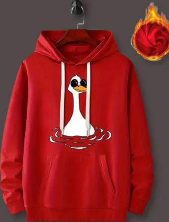 Duck Baskılı Oversize Sweatshirt