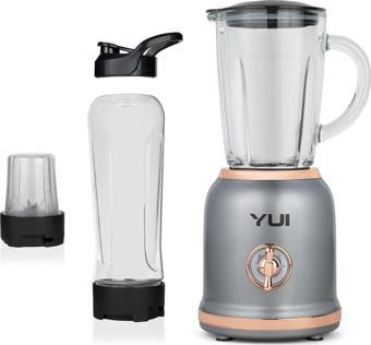 Yui M18 3'ü 1 Arada Retro Smoothie Blender Seti Gri (Yui Türkiye Garantili)