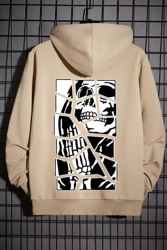 Unisex Skullcracked Baskılı Sweatshirt