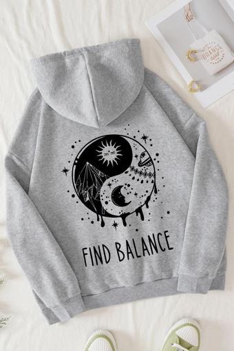 Unisex Yin & Yang Tasarım Sweatshirt