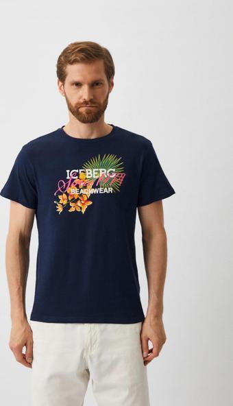 Iceberg ICE3MTS02 Flower T-Shirt Navy