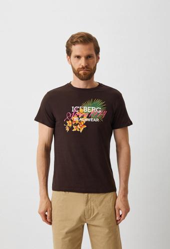 Iceberg ICE3MTS02 Flower T-Shirt Brown