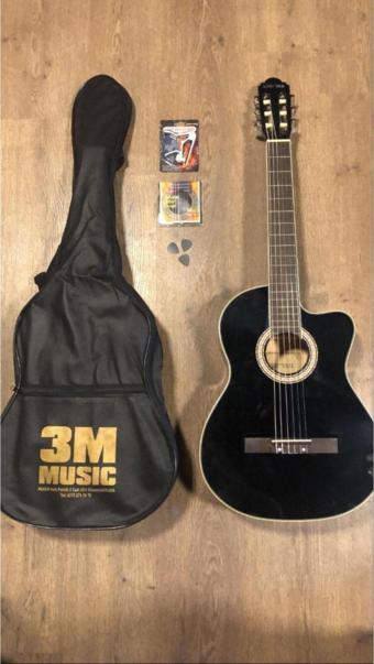 Clariss Klasik Gitar Kesik Kasa Siyah Bk Hediyeli Set