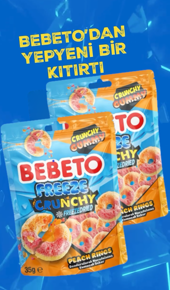 Bebeto Freeze Peach Rings 35g 2 Adet