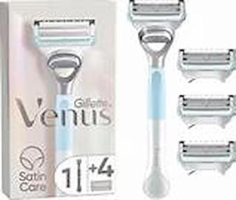 Gillette Venus Venus Satin Care kadın tıraş makinesi, bölge için, 4 yedek bıçak