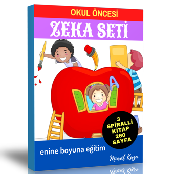 Okul Öncesi Zeka Seti (3 Spiralli Kitap) - Enine Boyuna Eğitim - Enine Boyuna Eğitim