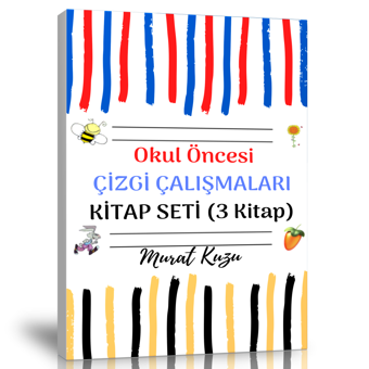 Okul Öncesi Çizgi Çalışmaları Kitap Seti (3 Kitap) - Enine Boyuna Eğitim - Enine Boyuna Eğitim