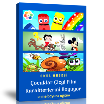 Okul Öncesi Çocuklar Çizgi Film Karakterlerini Boyuyor - Enine Boyuna Eğitim - Enine Boyuna Eğitim