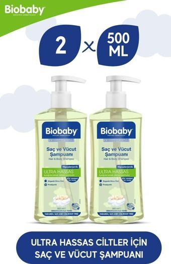 BioBaby Ultra Hassas Bebek Saç Ve Vücut Şampuanı 500 ml 2 Adet