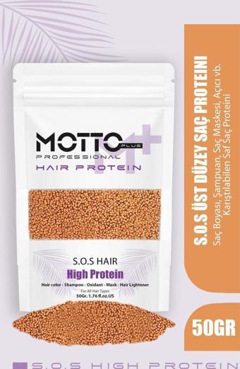 Motto Plus Professional Acil Kurtarma Saç Proteini Saç Boyama Ve Renk Açma İşlemlerinde Yıpranmaya Karşı Etkili Formül 50Gr