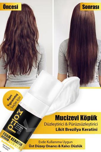 Motto Plus Professional Aşırı Yıpranmış Saçlar İçin Düzleştirici Brezilya Fönü Likit Köpük Keratini 175 Ml