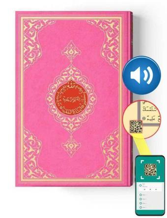 Cami Boy Kur'an-ı Kerim (2 Renkli, Pembe, Mühürlü) - Hayrat Neşriyat