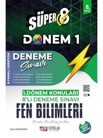 NİTELİK 8.SINIF 1.DÖNEM SÜPER FEN BİLİMLERİ 8'Lİ DENEME SINAVI - Nitelik Yayınları