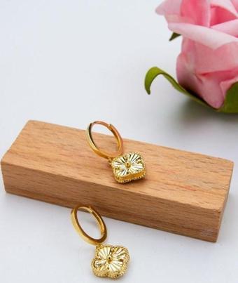 14 Ayar Altın Küpe Gizli Klips Van Cleef Kadın Küpe B20241111104