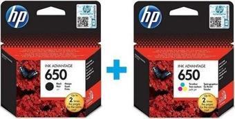 HP 650 CZ101AE Siyah + Renkli 2'li Set Kartuş