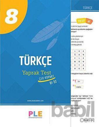 Birey PLE 8. Sınıf Türkçe 32 Yaprak Test Birey Yayınları - Birey Yayınları