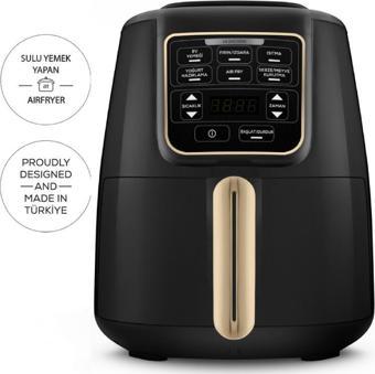 Karaca Air Pro Cook Xl 2 İn 1 Konuşan Airfryer Black Mineral Gold 4 Kişilik