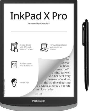 PocketBook InkPad X Pro E-Okuyucu ve E-Not | El Yazısı Özelliği ve Kalem | 10,3'' Mobius™ Ekran | Android | Ayarlanabili