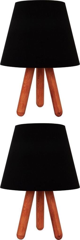 2'li Siyah Tripod Abajur
