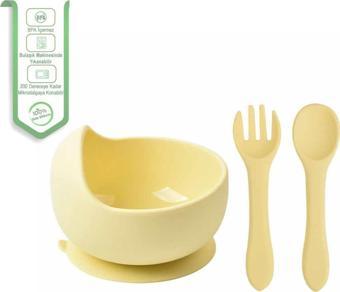 Jojobebek Kaşıklı Vakumlu Silikon Mama Kasesi - Kaymaz Mama Kasesi - Altı Vakumlu Mama Kasesi - Silikon Kaşık