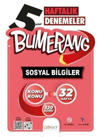 5. Sınıf Bumerang 32 Haftalık Sosyal Bilgiler Denemeleri - Günay Yayınları